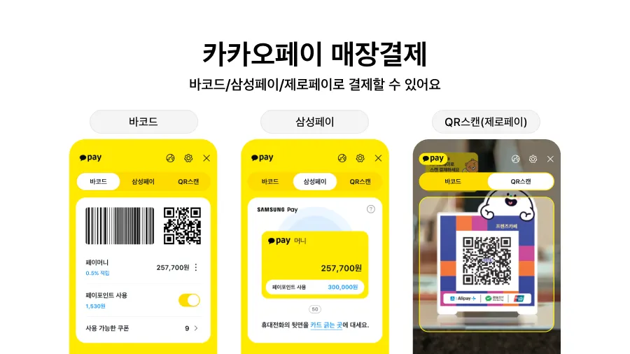 카카오페이 매장결제 화면